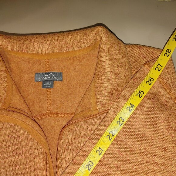 Eddie Bauer Quarter Zip Pullover XL Orange Sweater Soft Warm Casual Outdoor - Picture 6 of 9